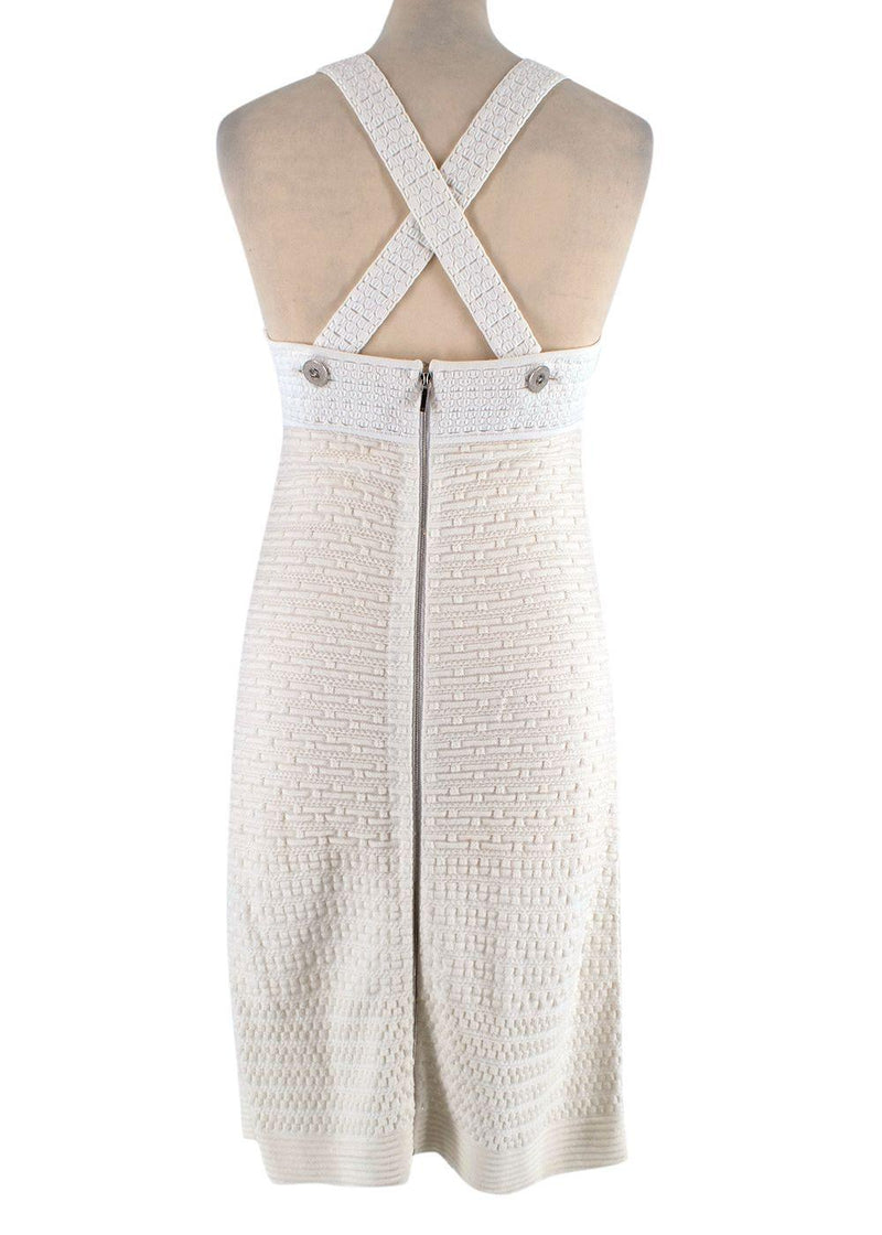White Sleeveless Knitted Dress