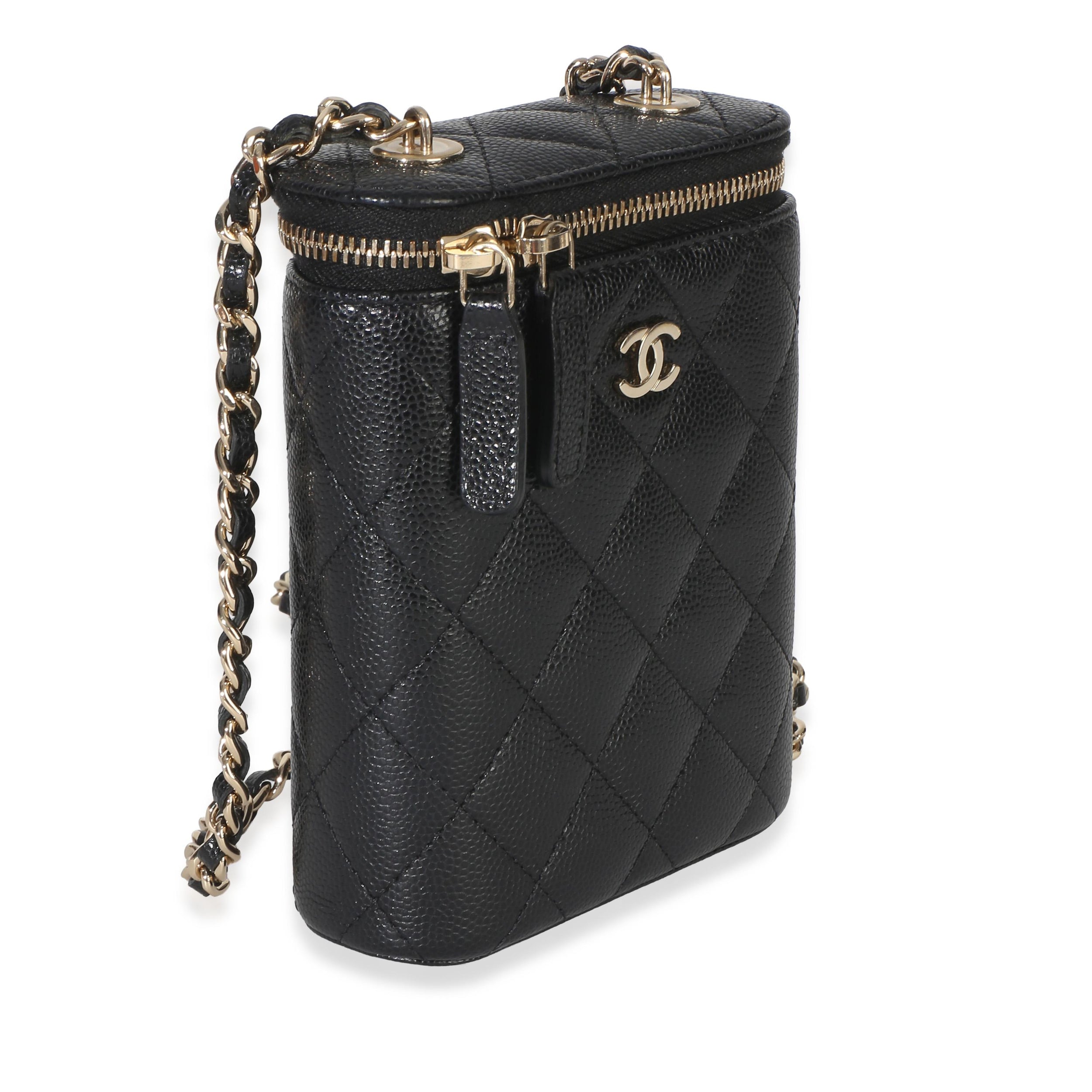 Chanel  Quilted Small Caviar Vertical Coco Beauty Vanity Case