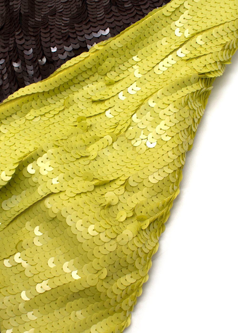 Brown & Green Sequin Runway Dress