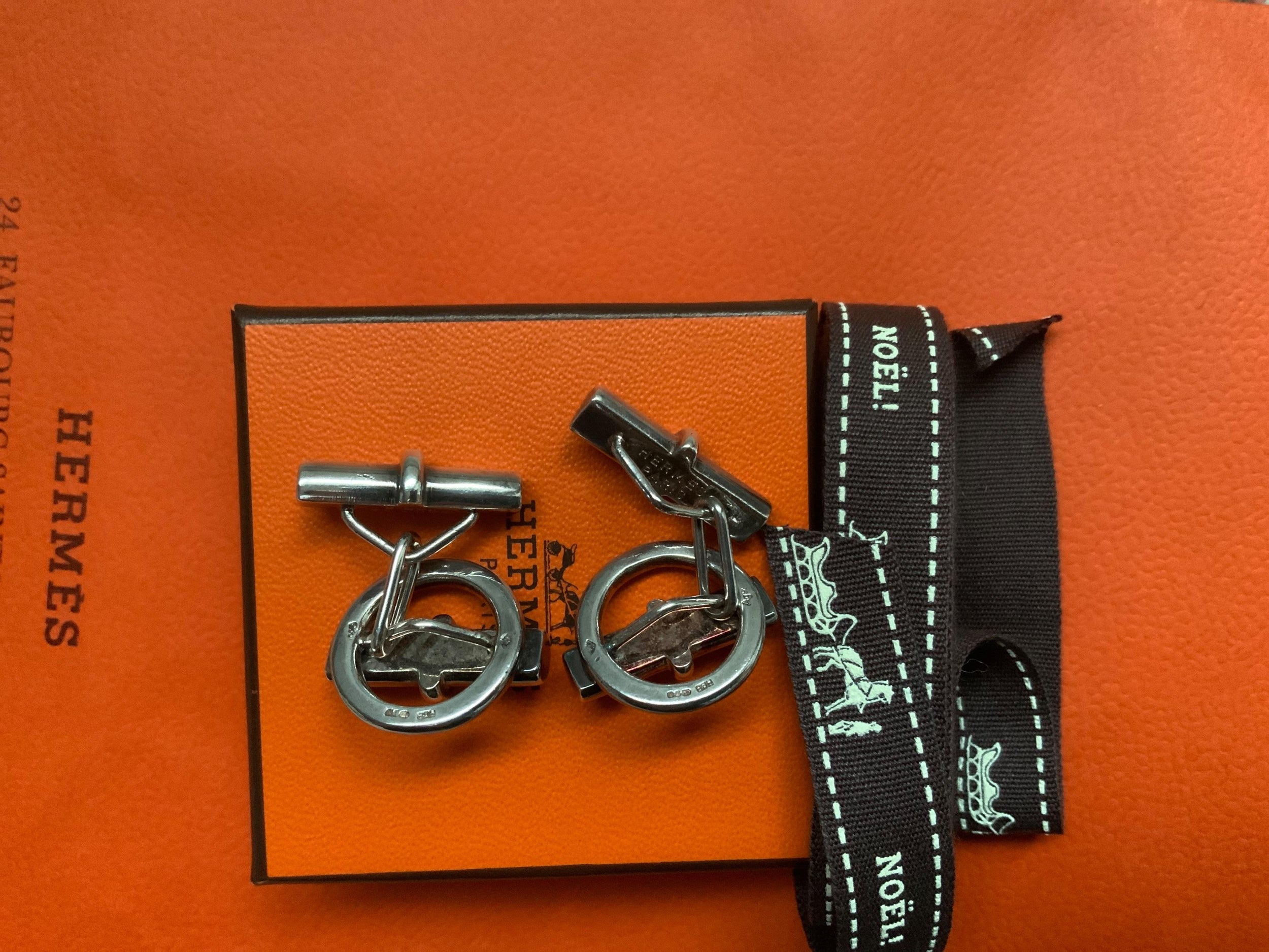 Hermes Vintage Sterling Silver Cufflinks