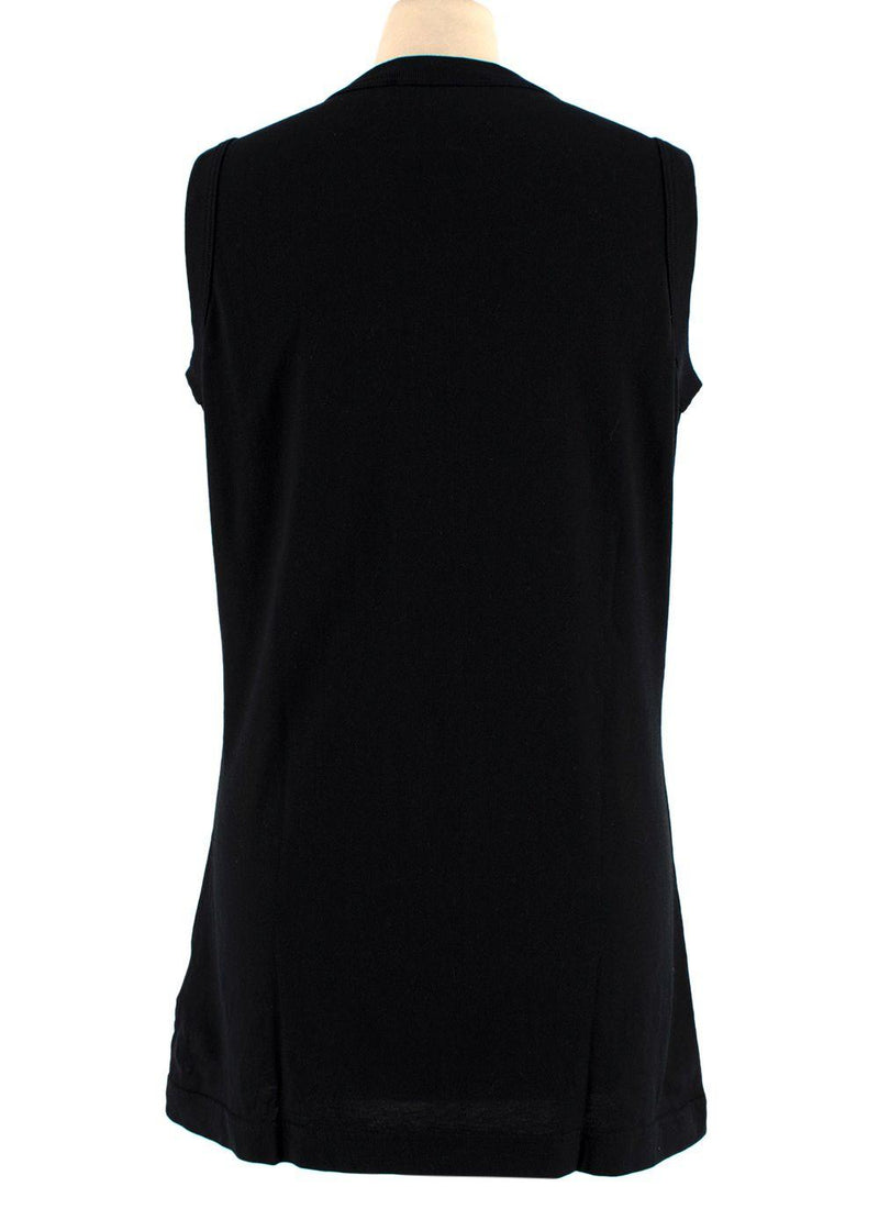 Black Cotton Jersey Vest