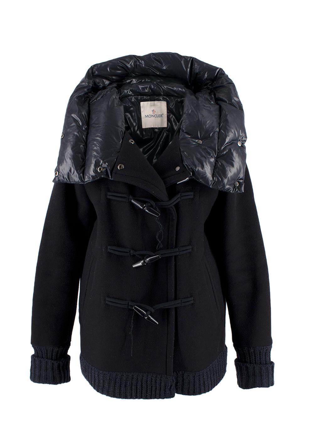 Moncler Navy Cerdus Wool Puffer Coat
