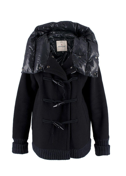 Moncler Navy Cerdus Wool Puffer Coat