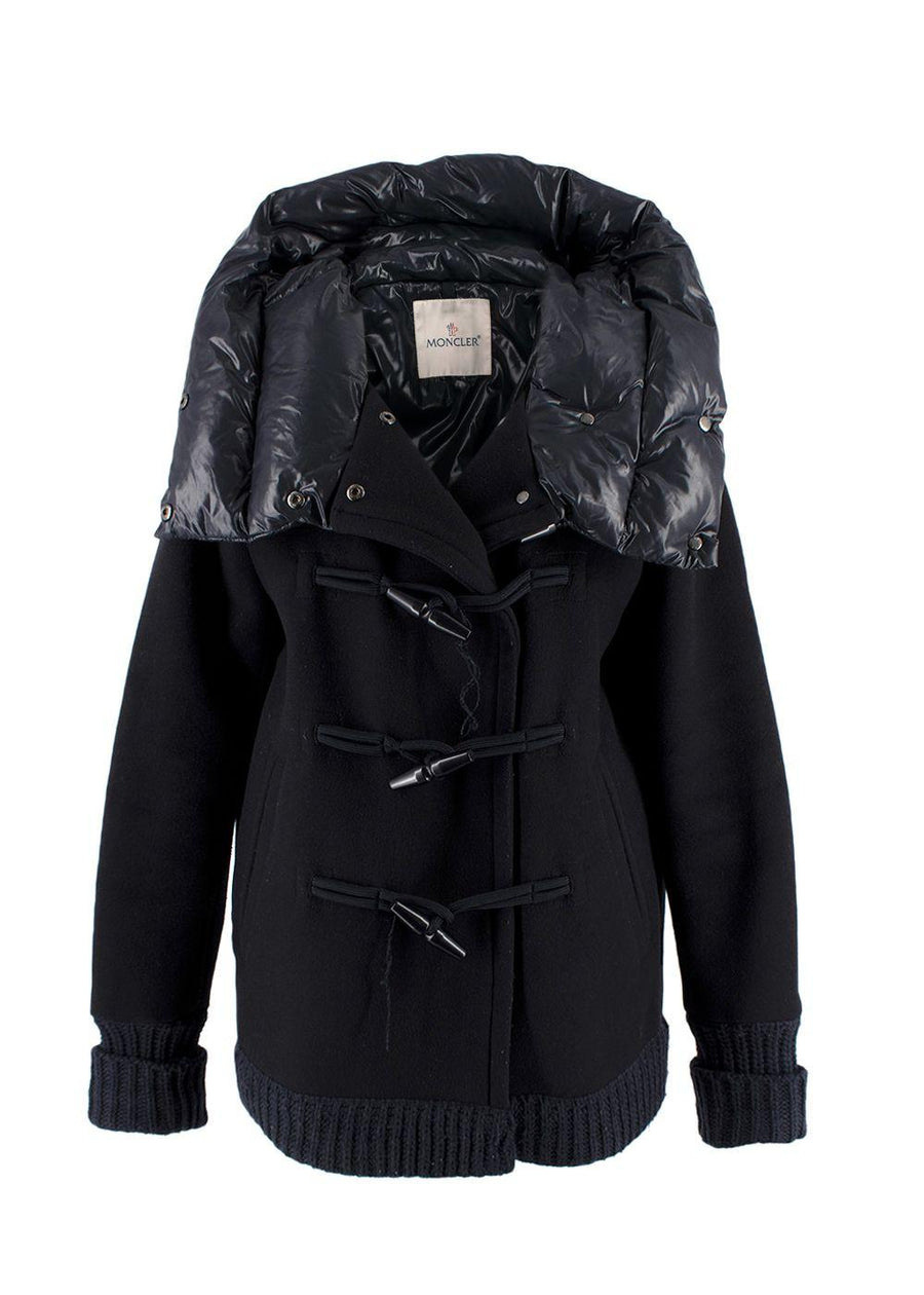 Moncler Navy Cerdus Wool Puffer Coat