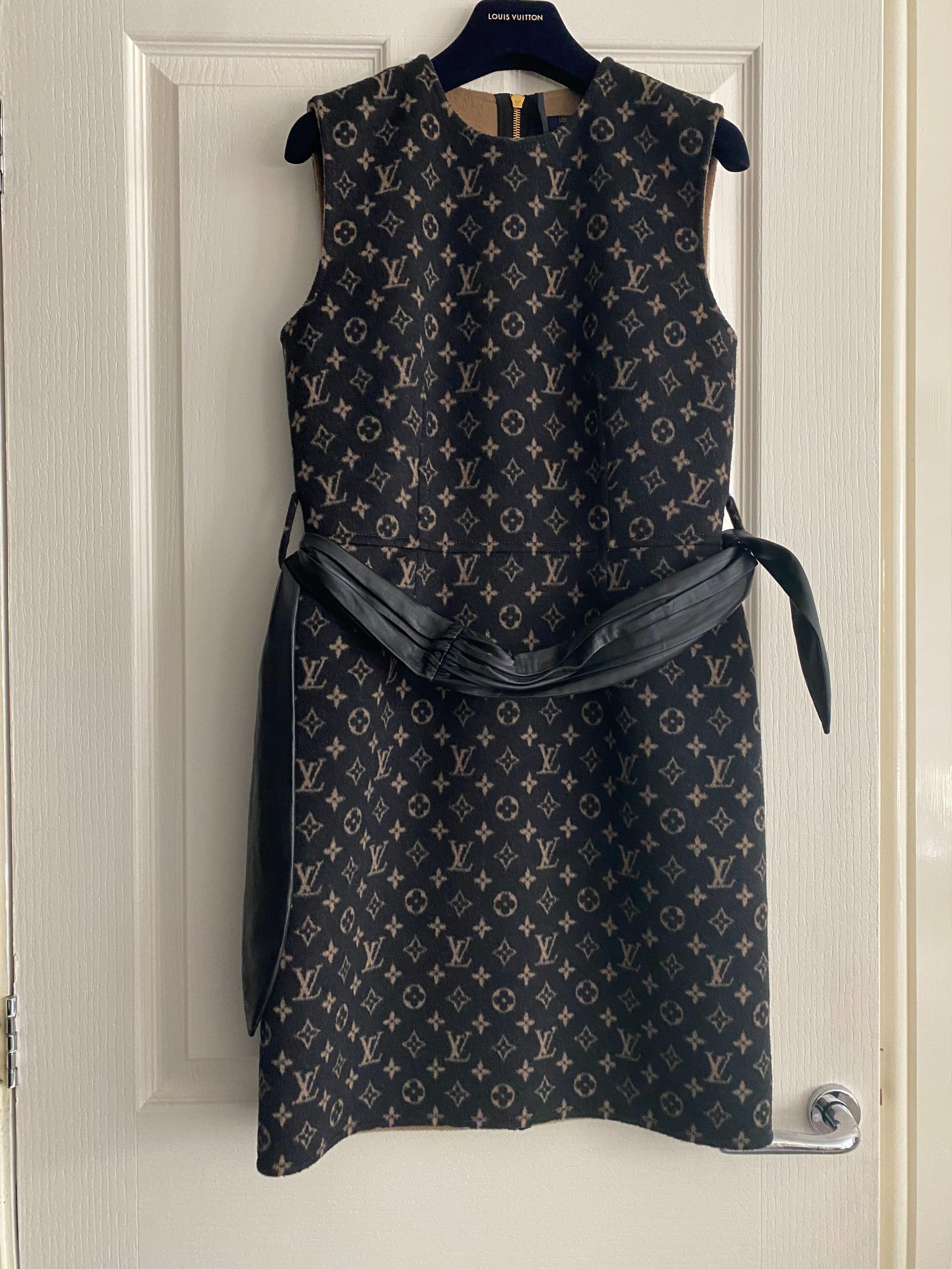 Monogram Belted Shift Dress