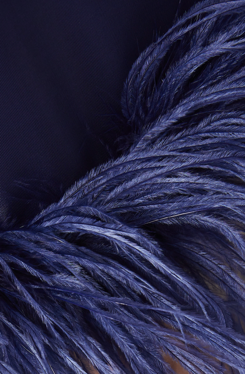 16Arlington Luna Feather-Trim Gown