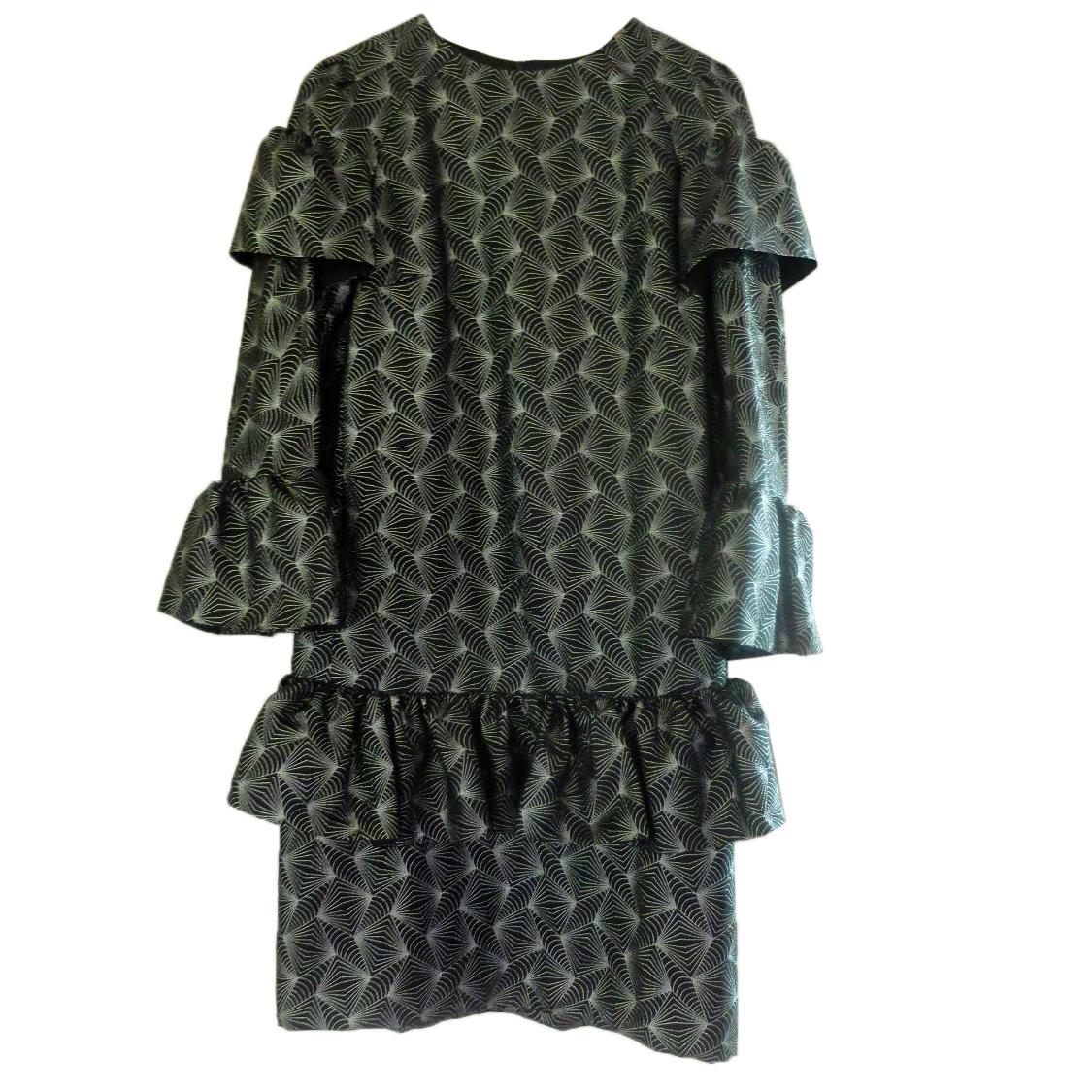 Dries Van Noten Metallic Ruffle Midi Dress