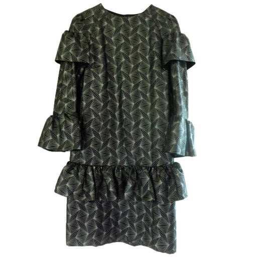 Dries Van Noten Metallic Ruffle Midi Dress