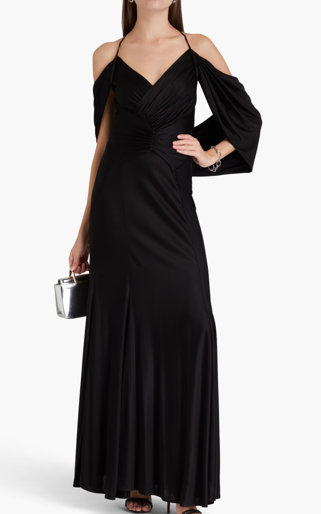 Huishan Zhang Bernice Draped Satin-Jersey Gown