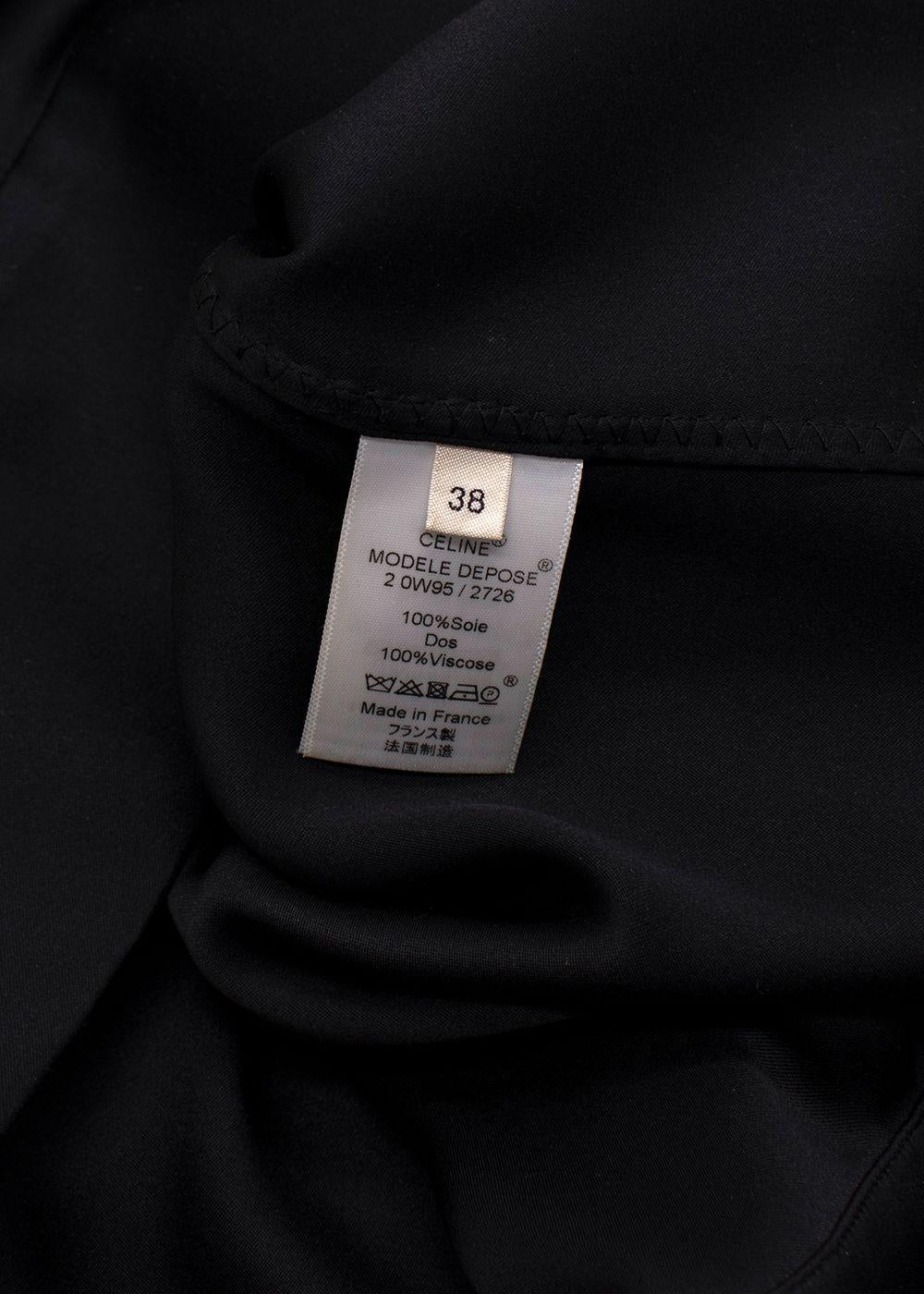 Celine Black Silk Blouse