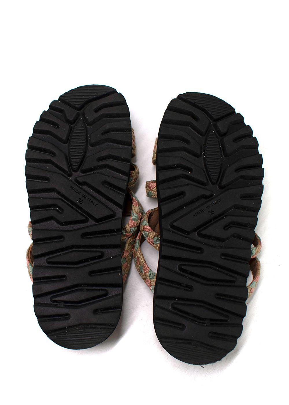 Alberta Ferretti Woven Beige Sandals