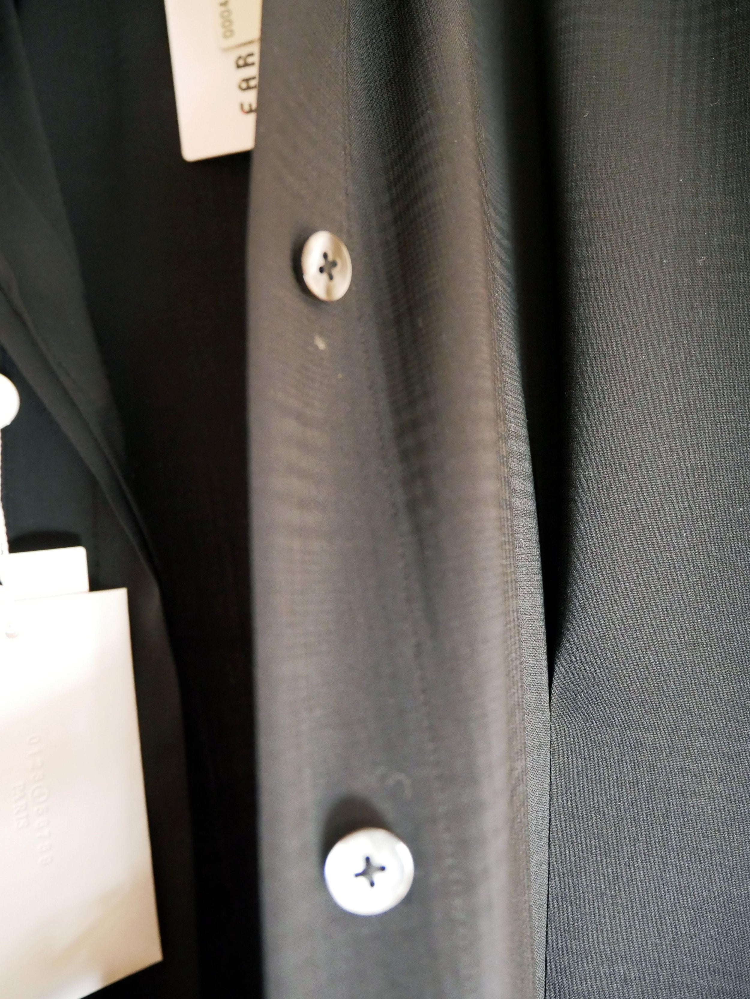 Black Wool Mid-Length Shirt Dress