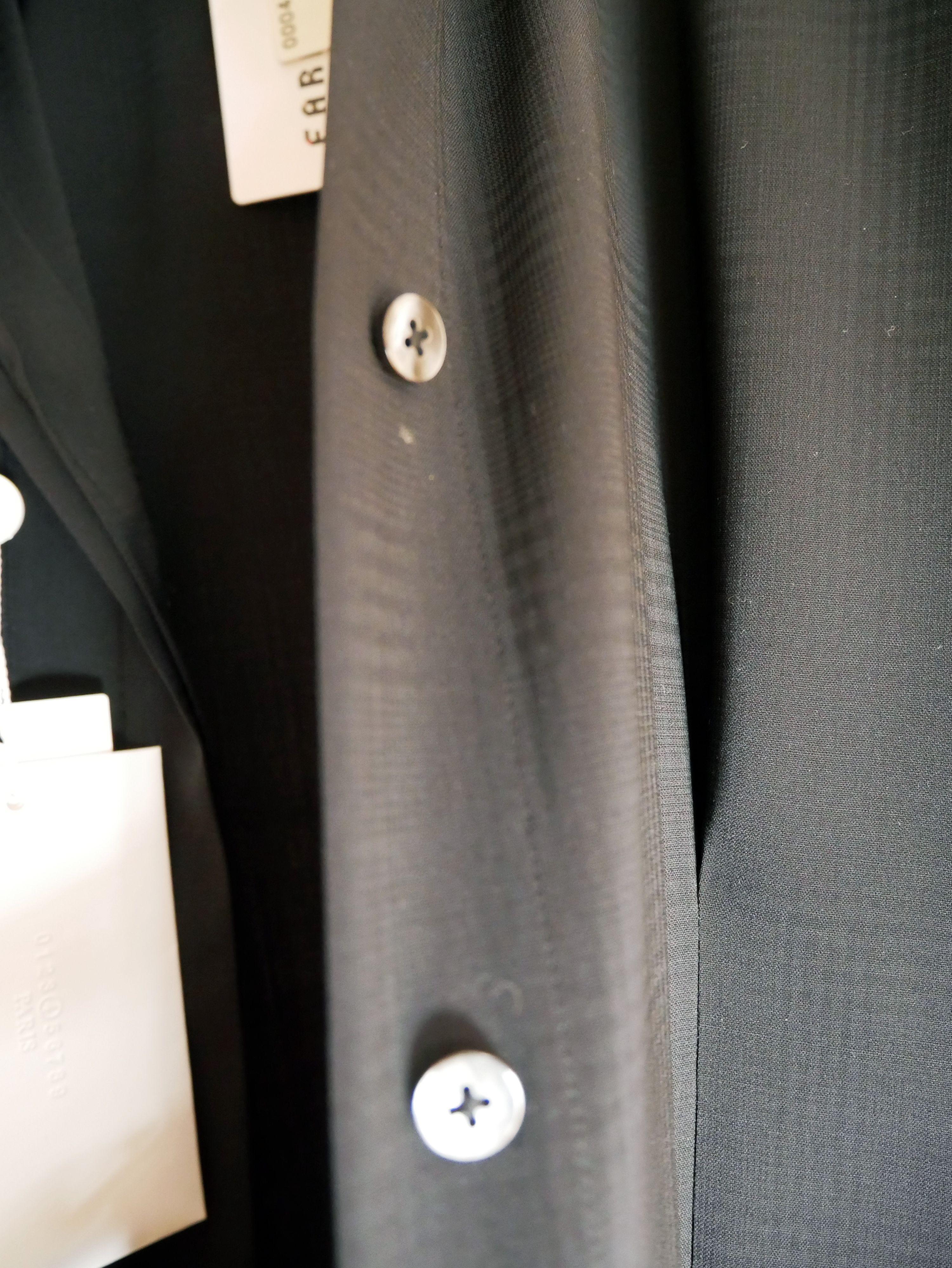Black Wool Mid-Length Shirt Dress