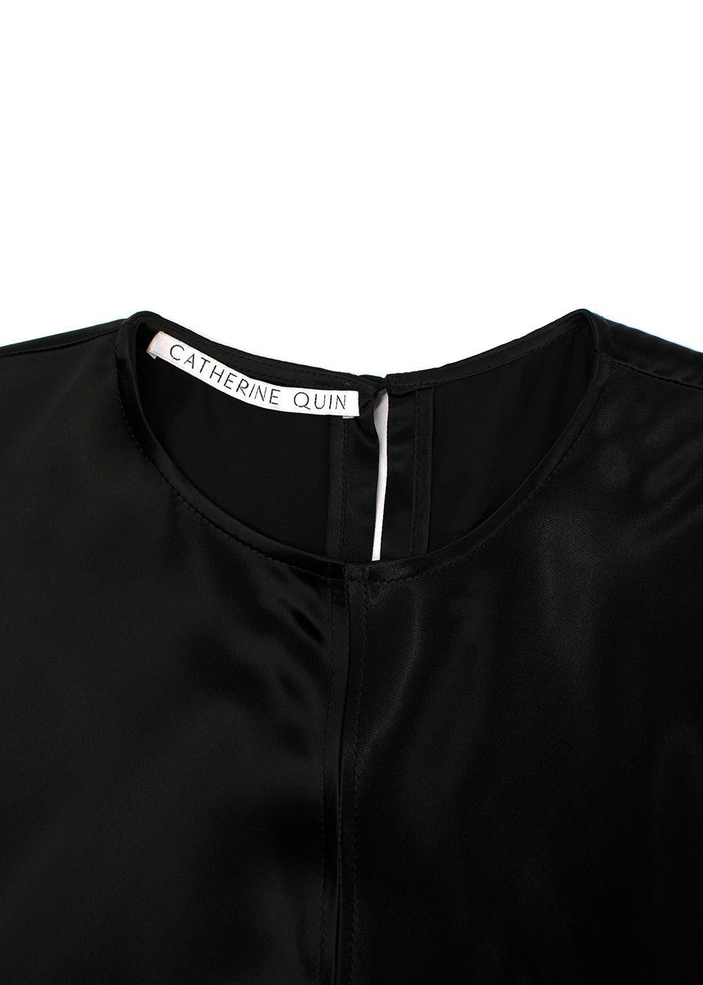 Catherine Quinn Black Silk Ruched Dress