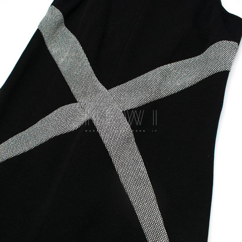 Chanel Black & SIlver Wool Blend Mini Dress