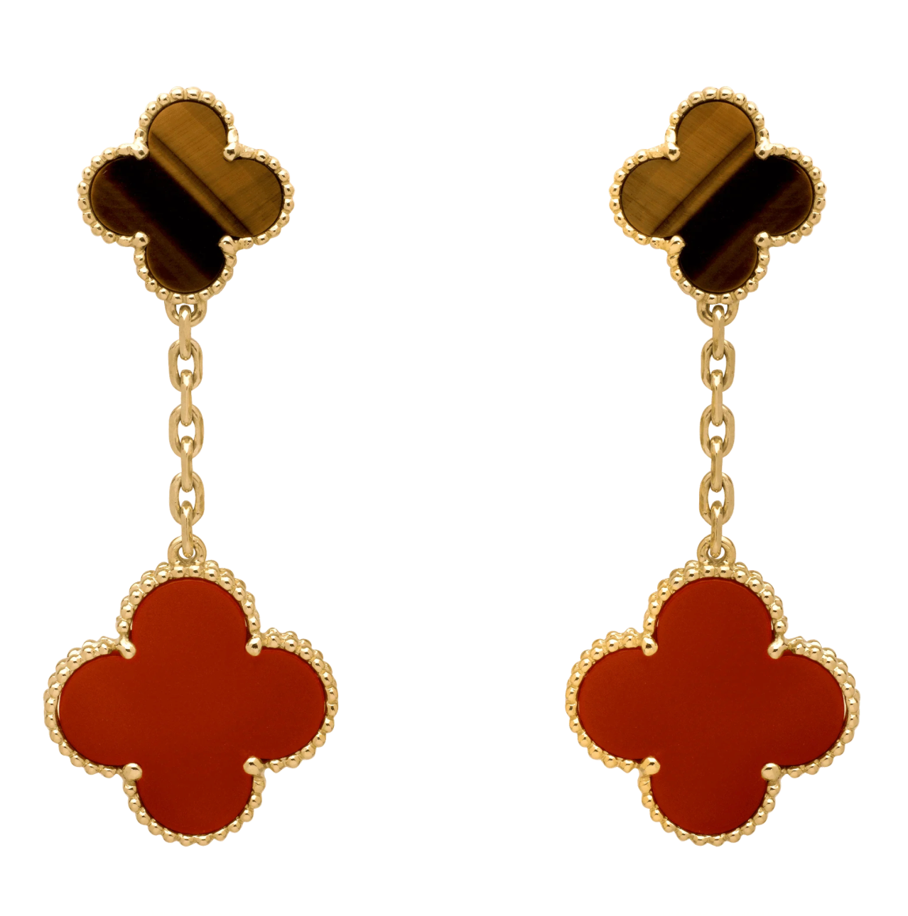 Van Cleef & Arpels Magic Alhambra Earrings 2 Motif Carnelian