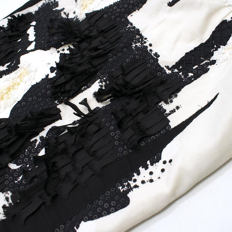 Donna Karan Black Label Embellished Cotton Skirt