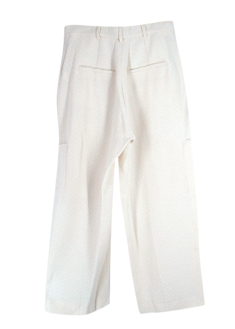 Jacquemus Ivory Boucle Cargo Trousers