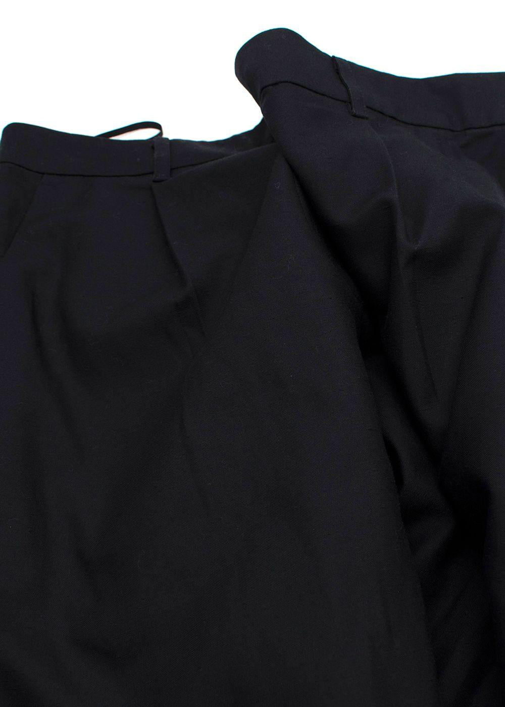 Matteau Black Cropped Wide Leg Linen Trousers