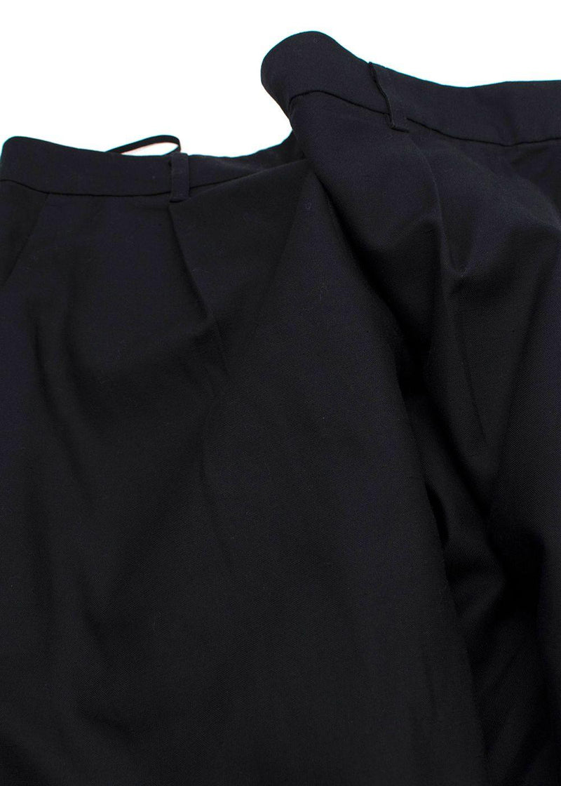 Matteau Black Cropped Wide Leg Linen Trousers
