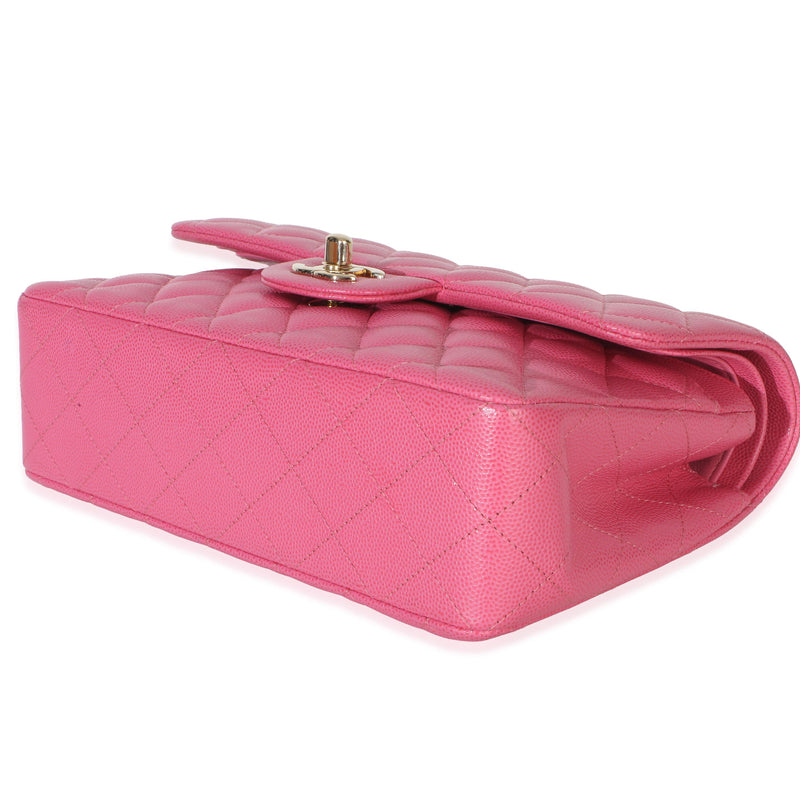Chanel  Pink Quilted Caviar Small Classic Double Flap Handbag