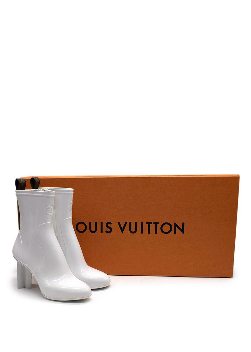 Louis Vuitton White Silhouette Shint Rubber Ankle Boot
