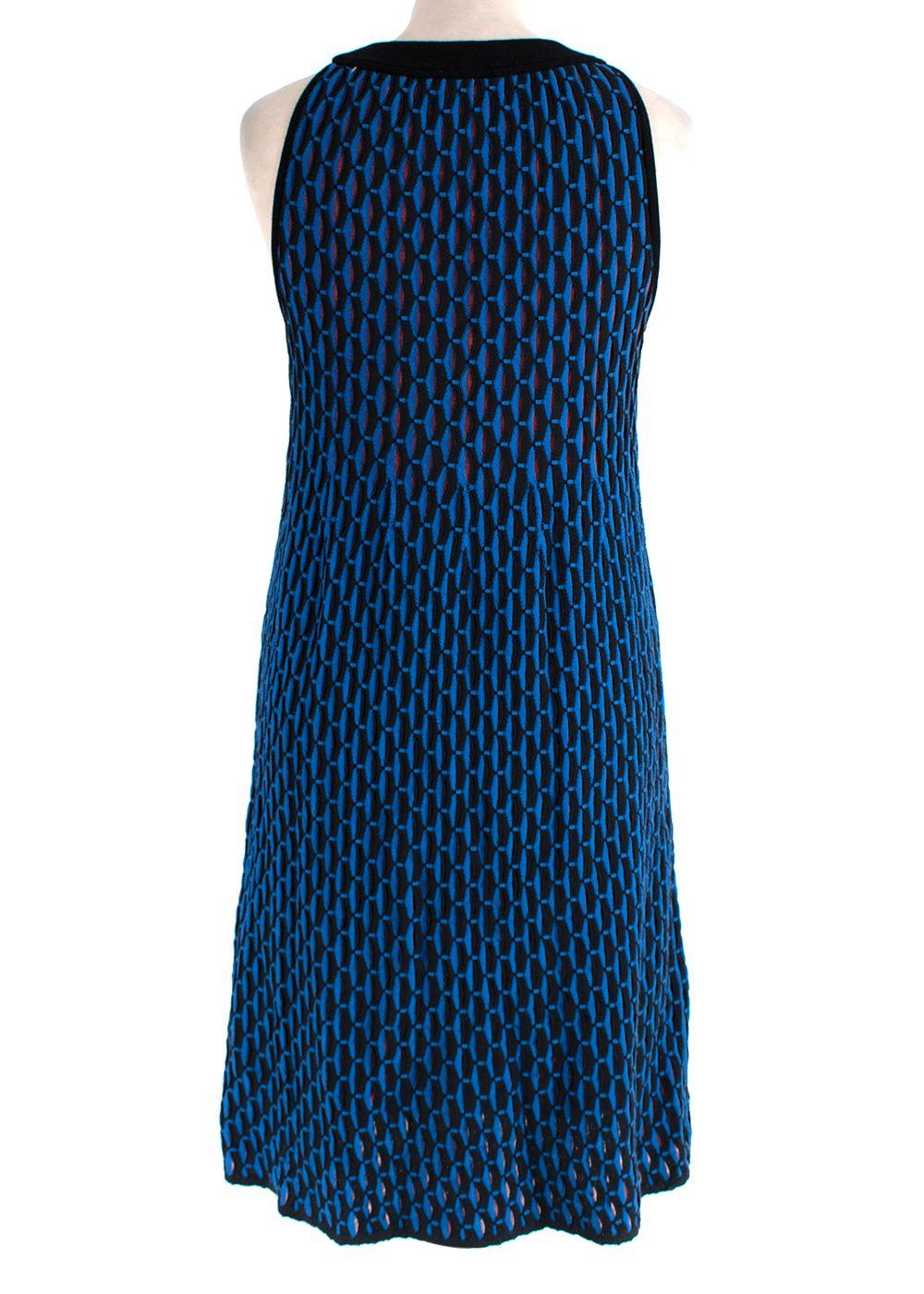 M blue & black knitted dress