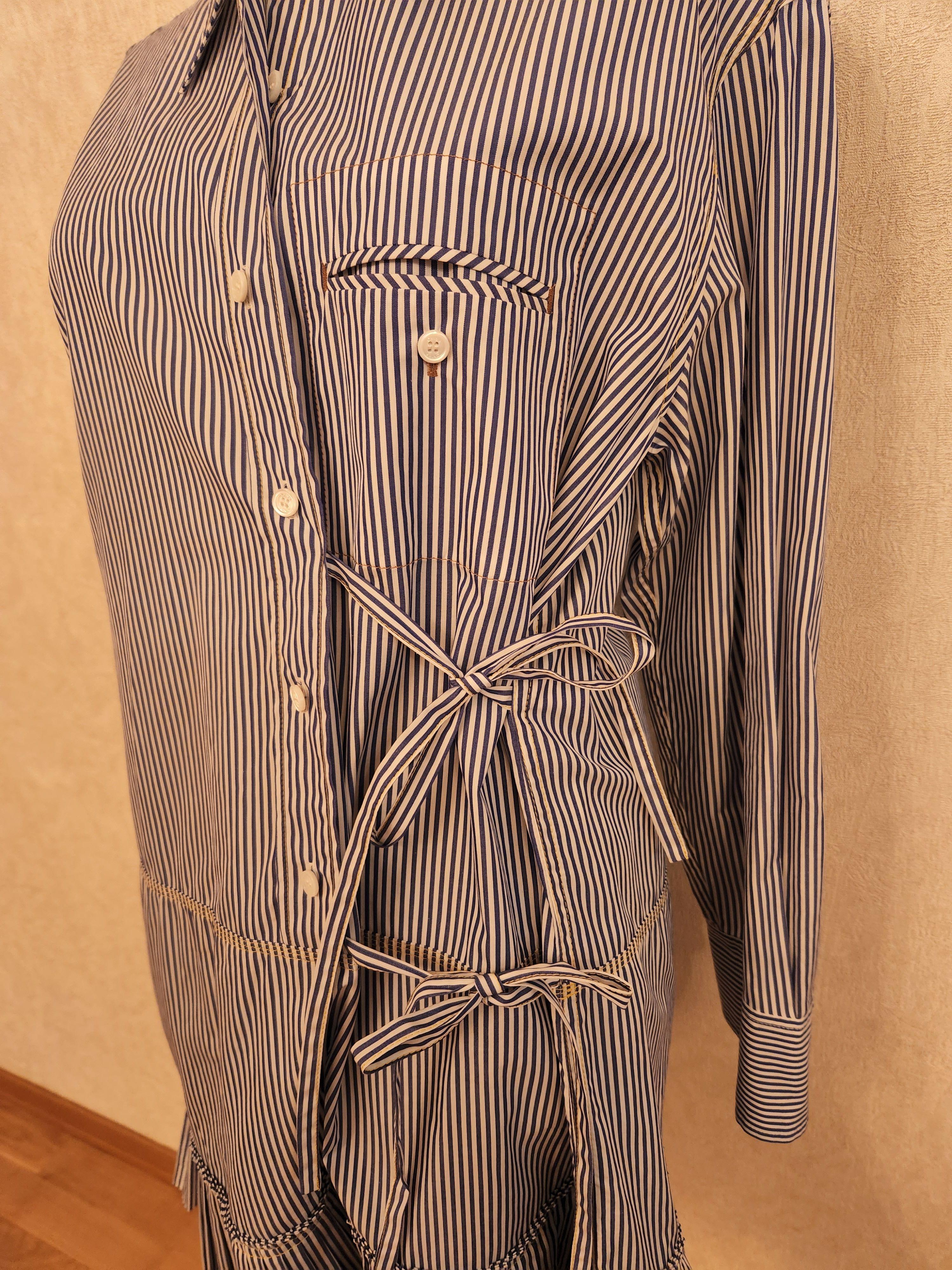 Cotton Striped Shirt Dress