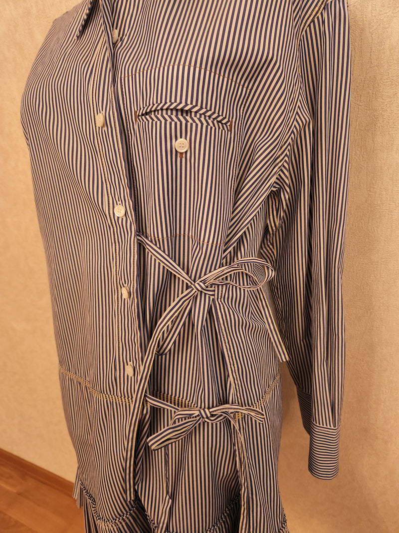 Cotton Striped Shirt Dress