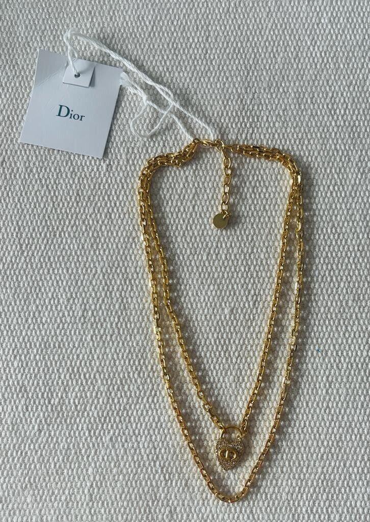 gold-tone metal CD Navy necklace