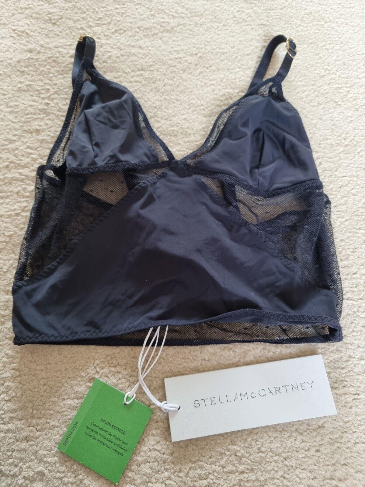 Stella McCartney Black Mesh Bralette and Brief Set