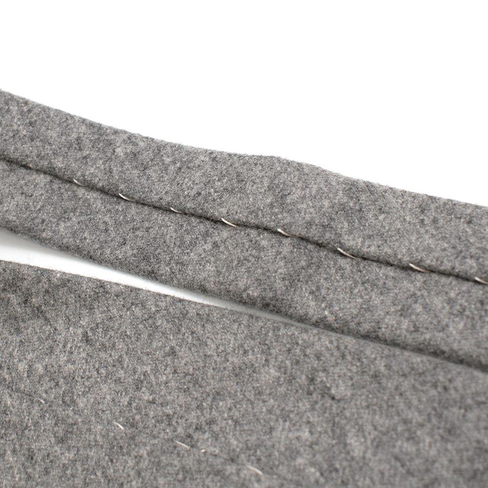 G. Inglese Grey Floral Detail Wool Tie