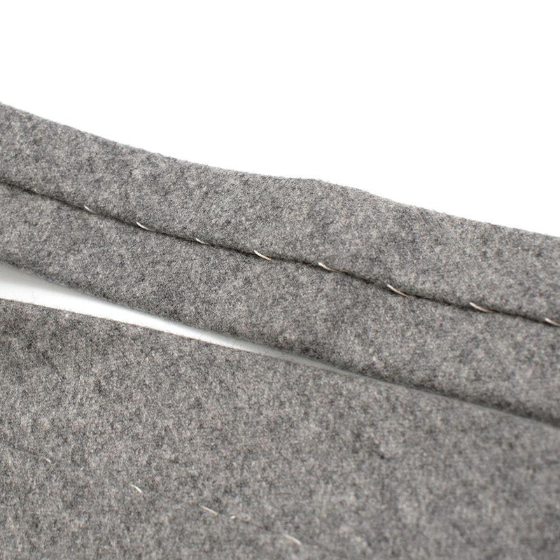 G. Inglese Grey Floral Detail Wool Tie