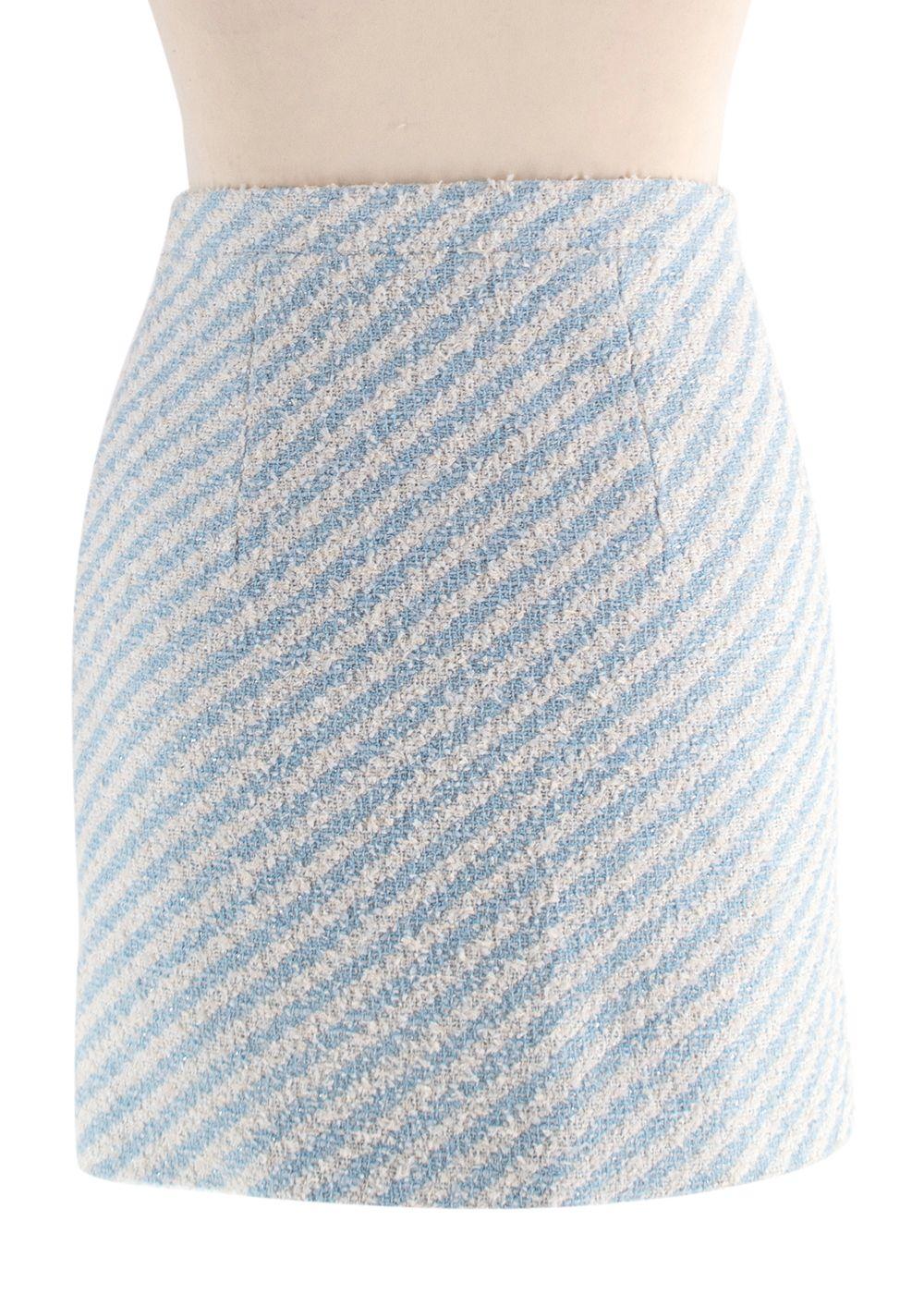 Alessandra Rich  Striped Tweed Cropped Jacket and Skirt