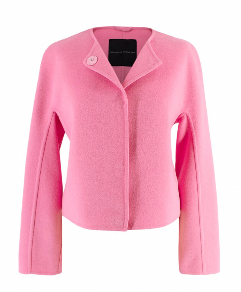 Ermanno Scervino Pink Angora Wool Blend Jacket
