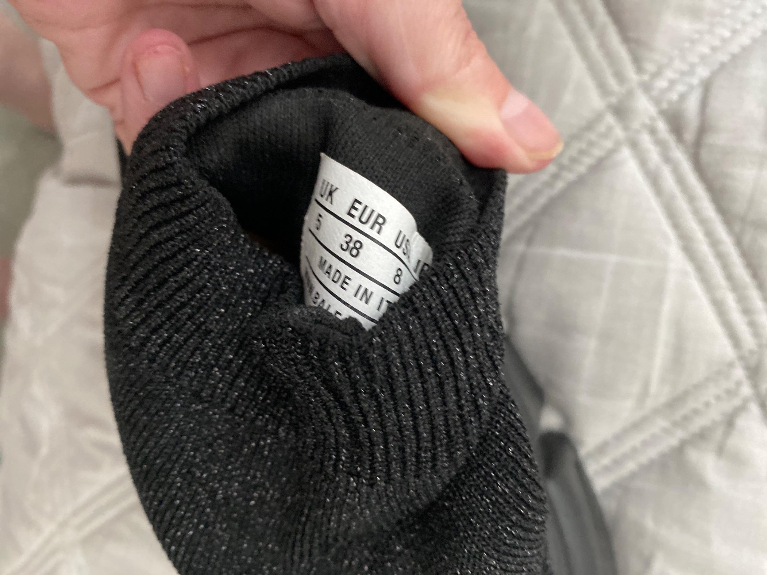 Black glitter stretch knit Speed trainers