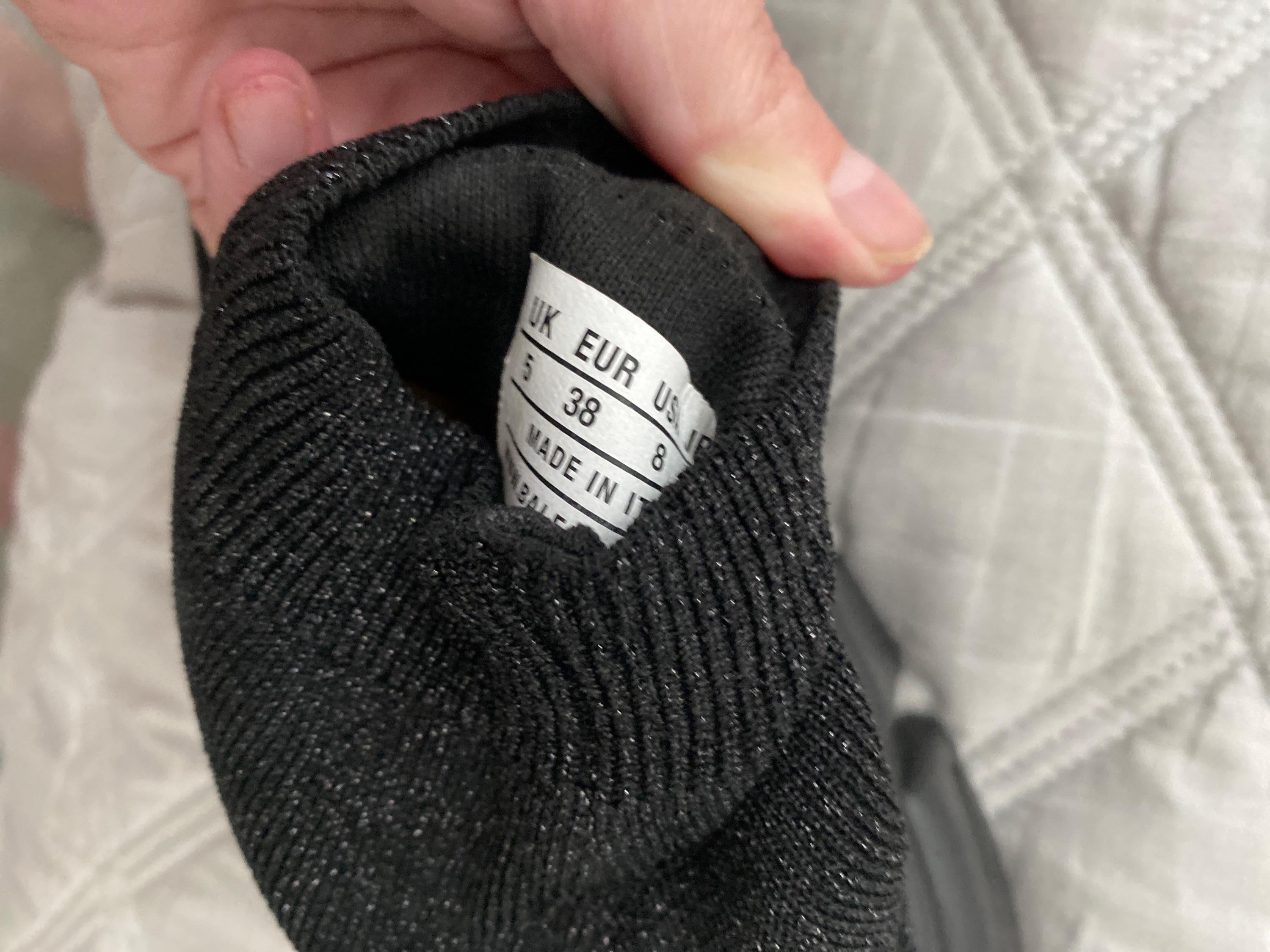 Black glitter stretch knit Speed trainers