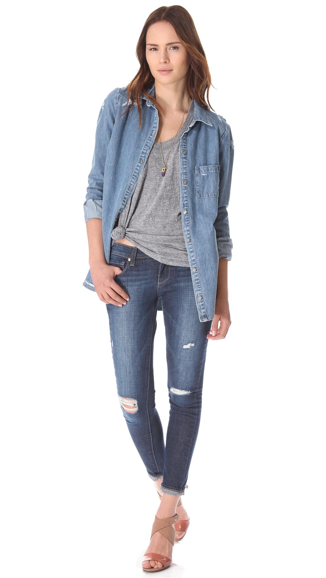 Paige Verdugo Ultra Skinny Blue Distressed Jeans