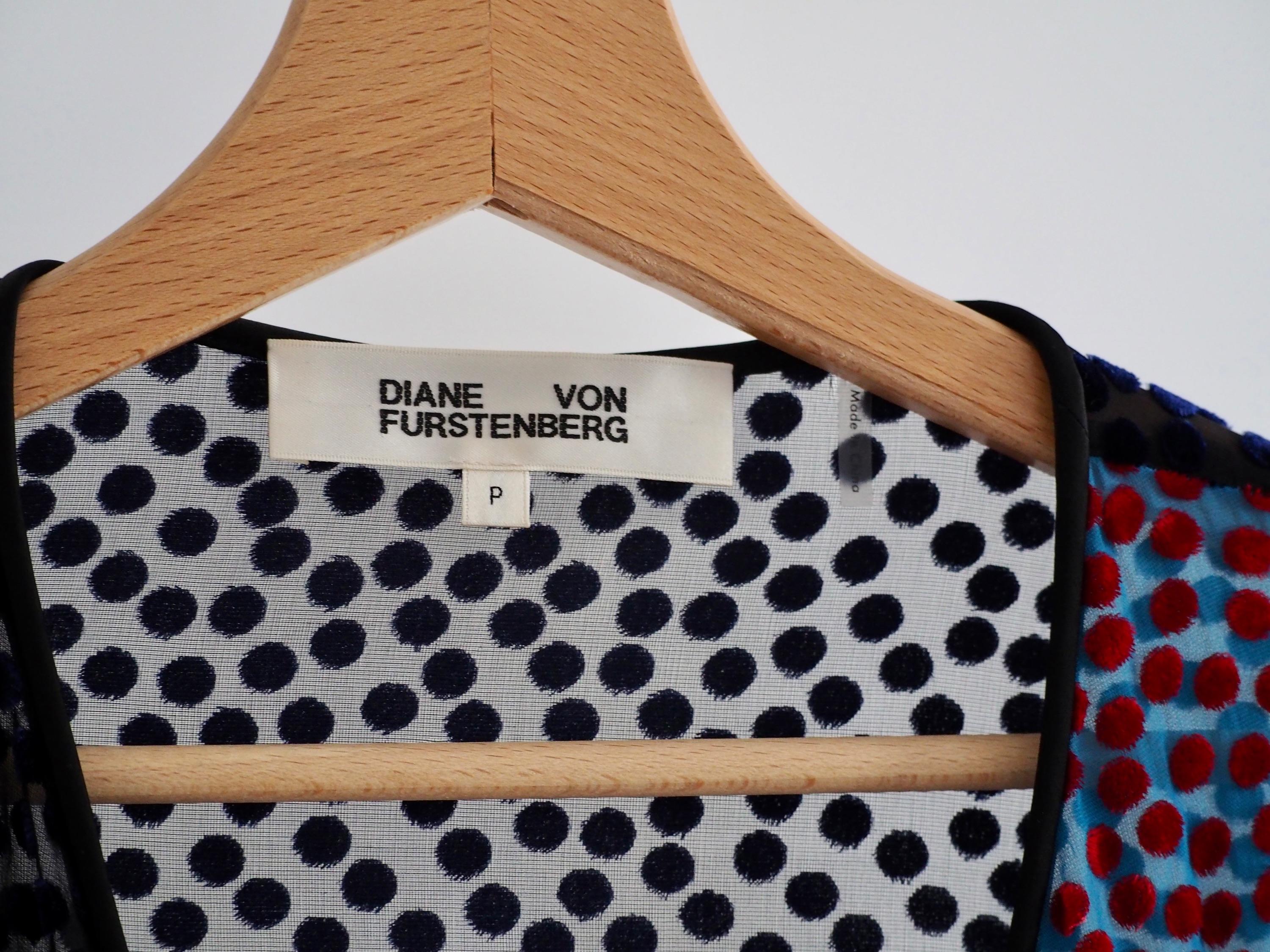 Multicolour Polka Dot Devore Velvet Blouse