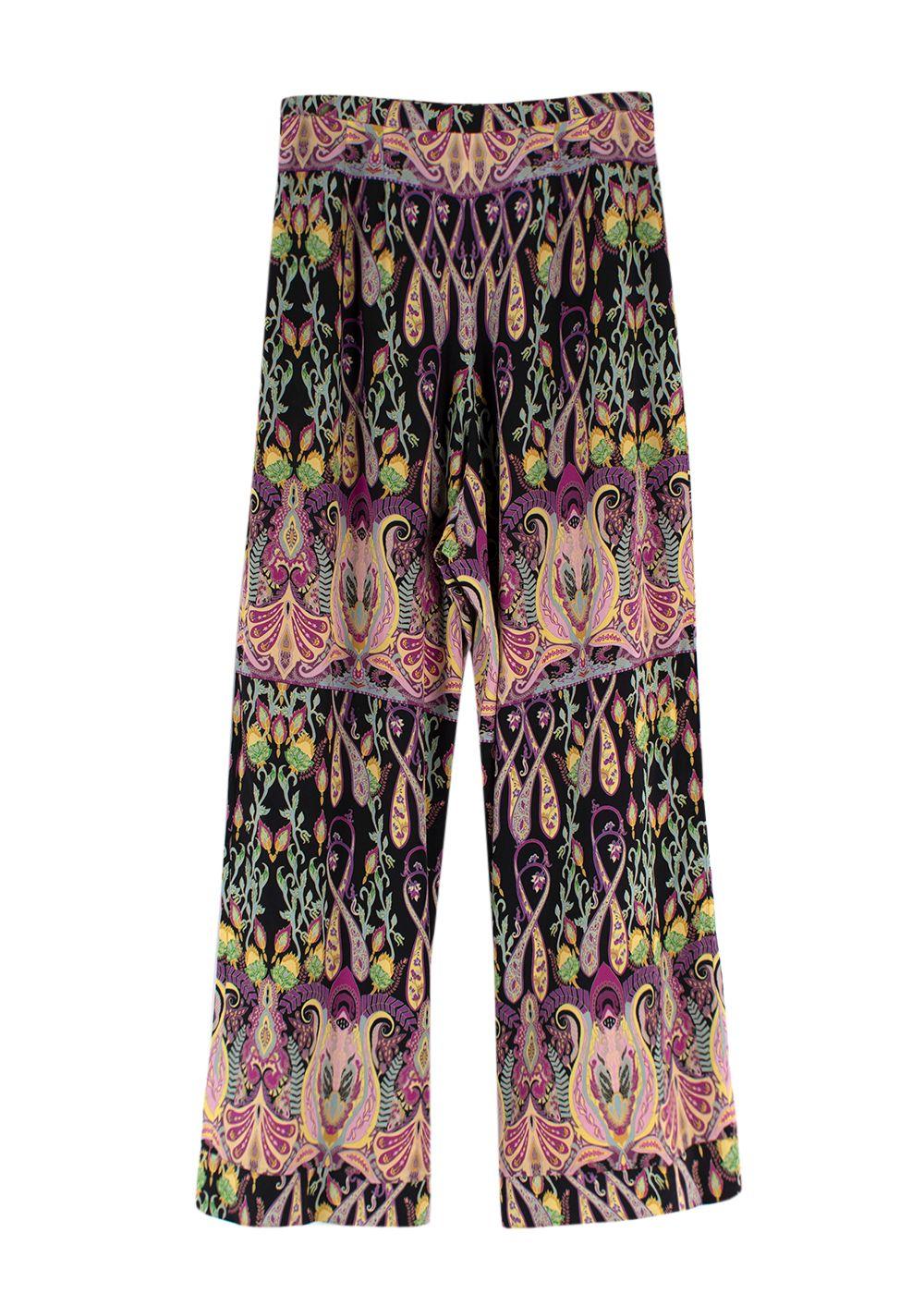 Etro Wide Leg Paisley Print Trousers