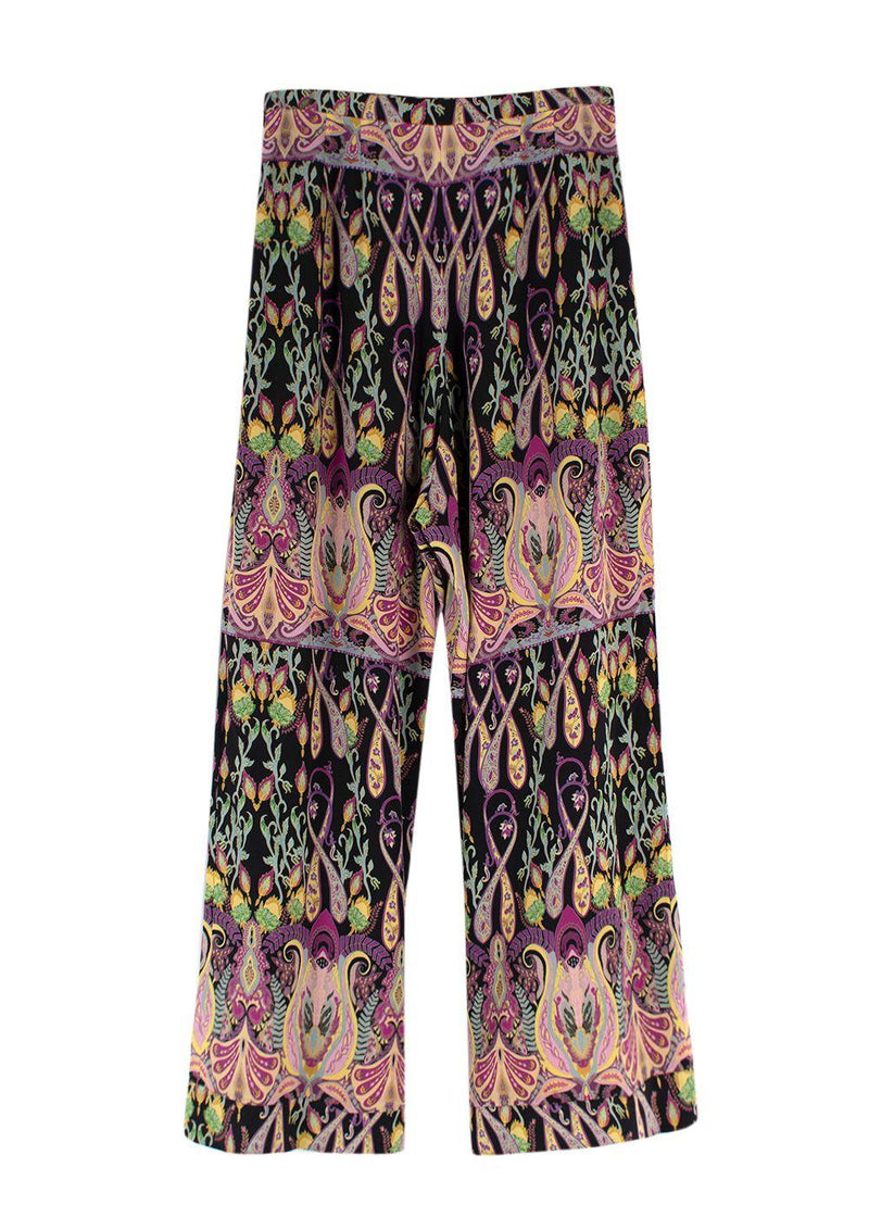 Etro Wide Leg Paisley Print Trousers