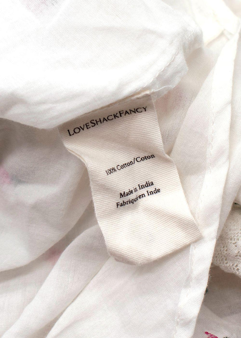 Love Shack Fancy White Floral Print Marissa Dress