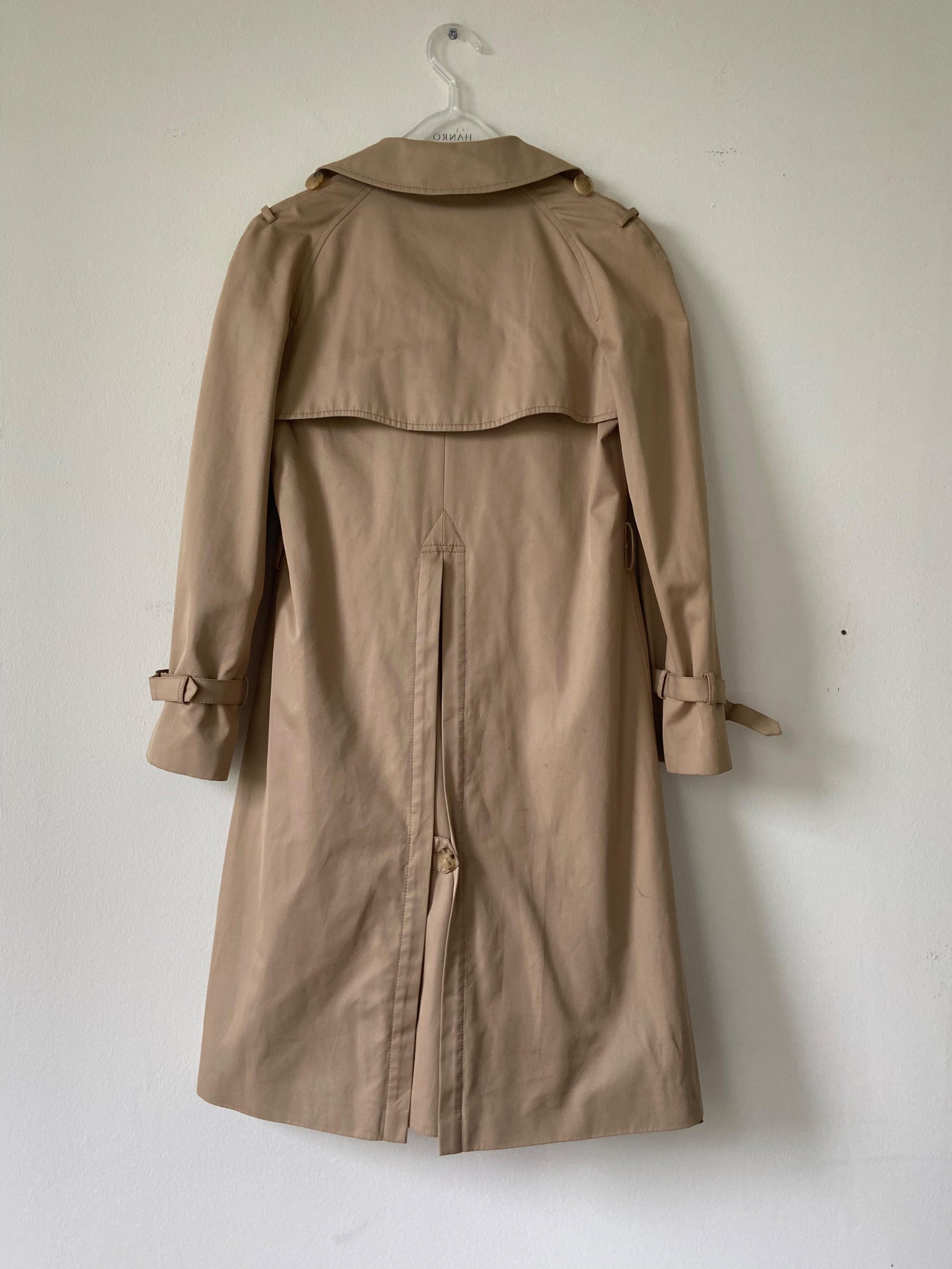 Beige Double Breasted Short Trench Coat