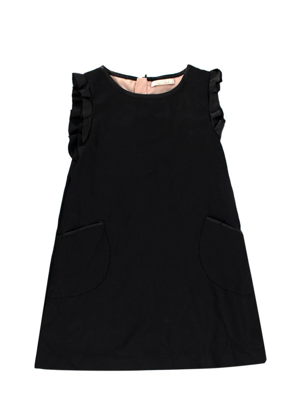 Pale Cloud Sleeveless Leather Trimmed Dress