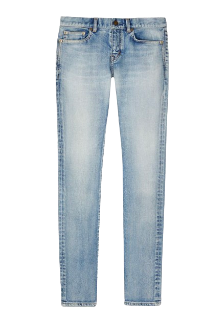 Saint Laurent Washed Denim Distressed Skinny Jeans