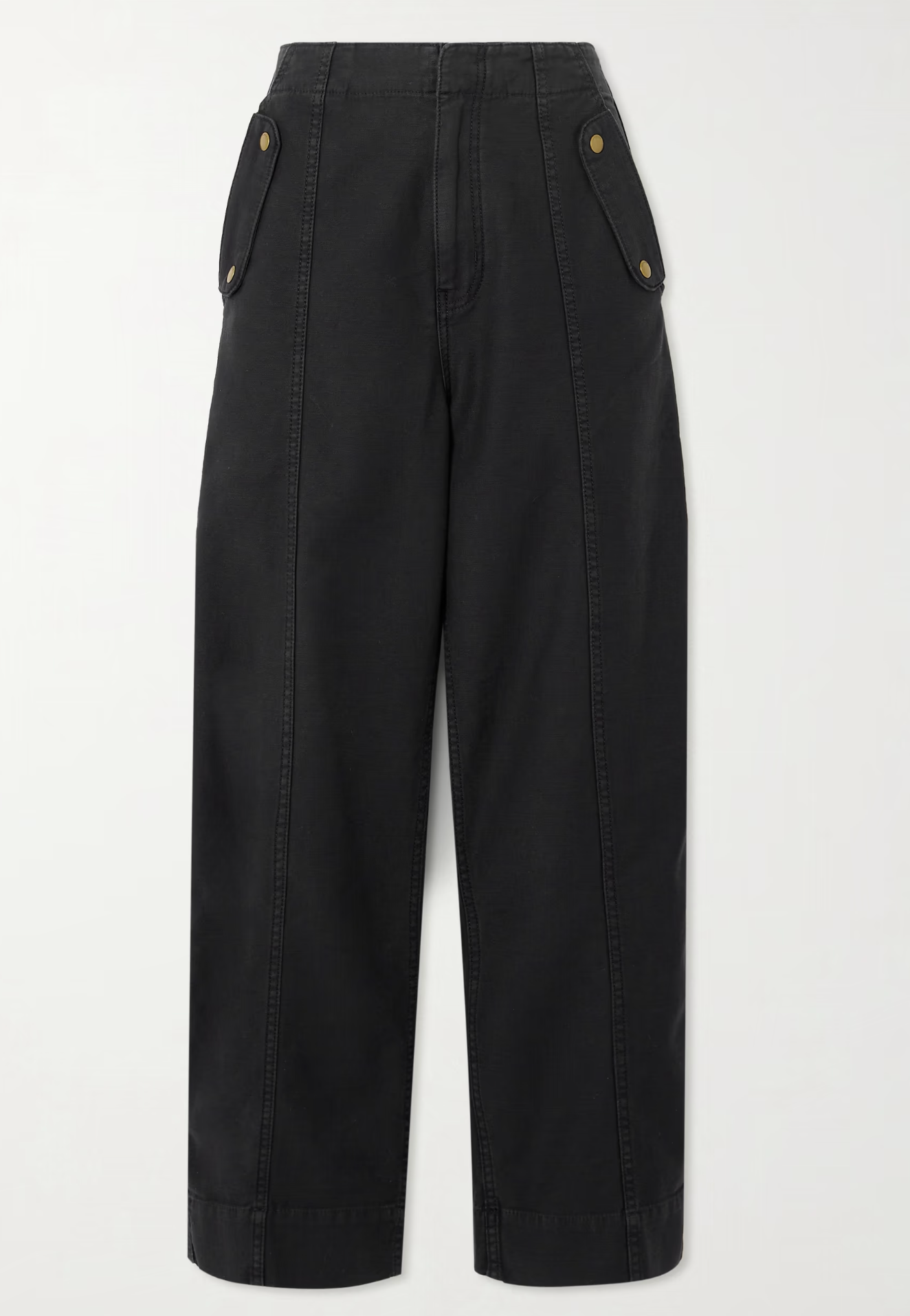 Frame Utility Barrel Cotton-Canvas Wide-Leg Pants