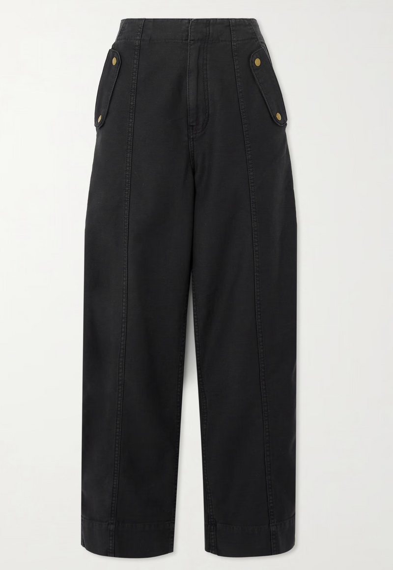 Frame Utility Barrel Cotton-Canvas Wide-Leg Pants