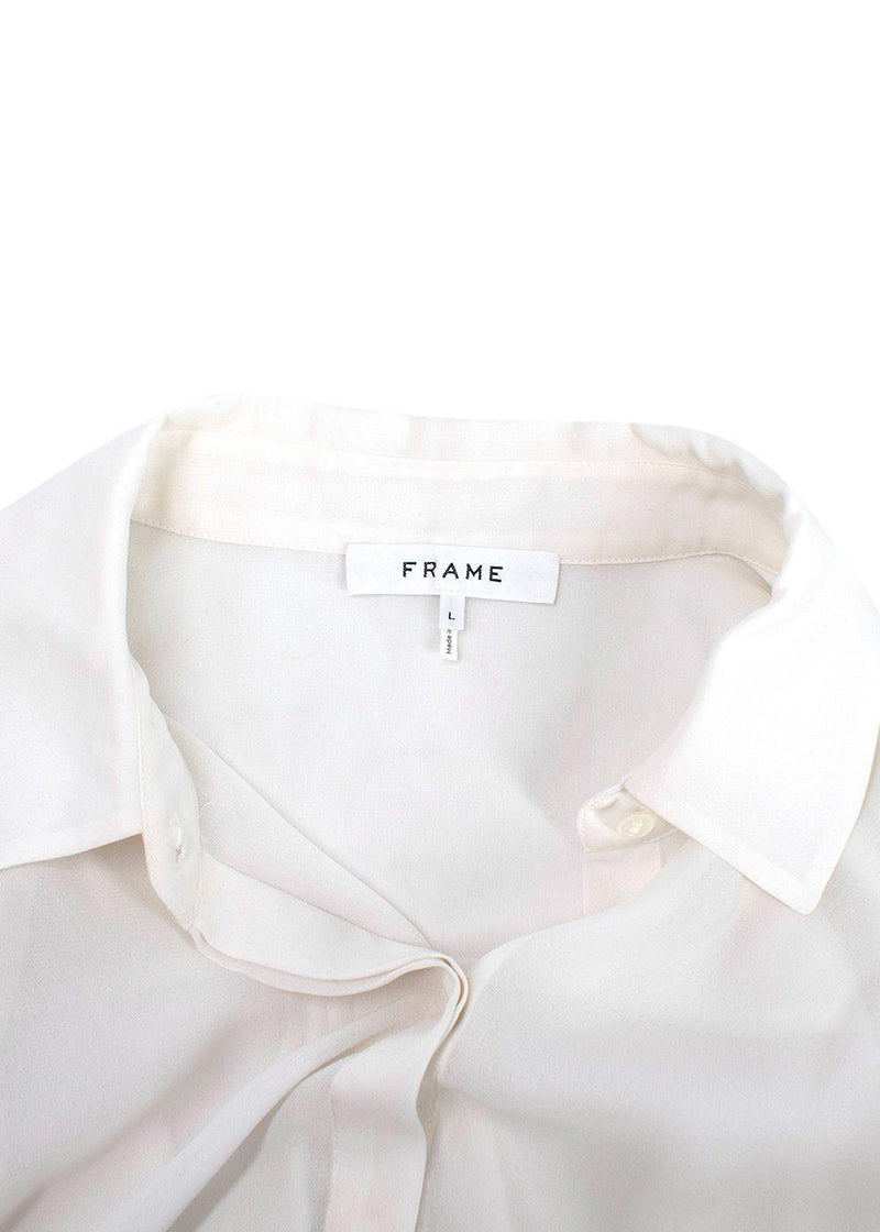 Frame Fluted Sleeve Detailed White Shirt