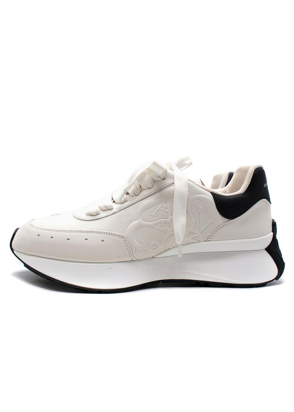 Alexander McQueen White Sprint Runner Nappa Leather Trainers