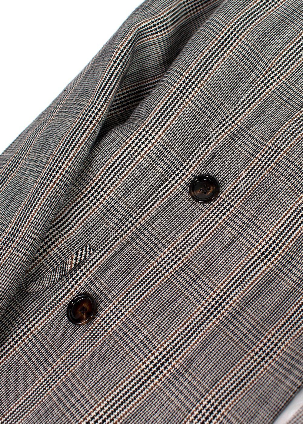 Houndstooth Checked Double Breasted Blazer